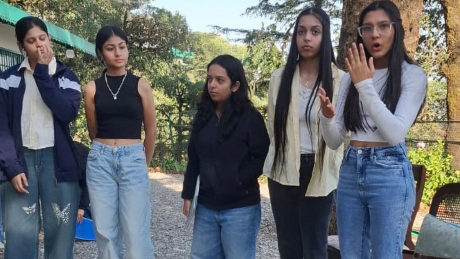 Young people presenting and participating during the Landour residency