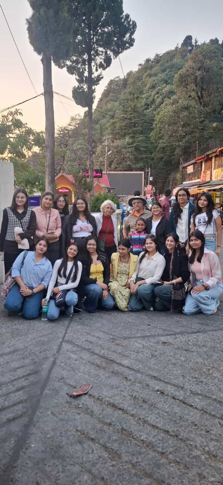 Young people together outdoors during the Landour residency